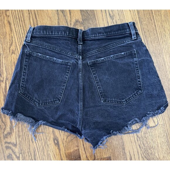 Abercrombie and Fitch Size 10/30 Black Denim "Ultra High Rise Mom Short" - Picture 2 of 6